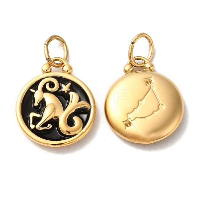Ion Plating(IP) 304 Stainless Steel Enamel Pendants STAS-A080-43G-01-1