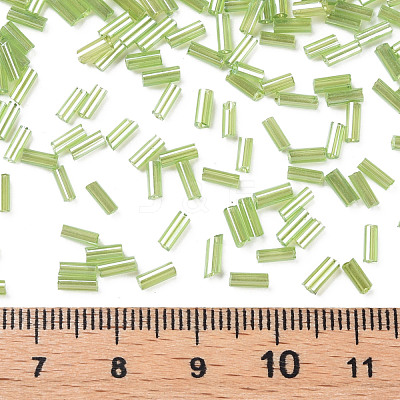 Transparent Colours Luster Glass Bugle Beads SEED-N005-001-A01-1