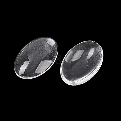 Transparent Oval Glass Cabochons GGLA-R022-30x20-1