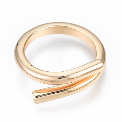 Brass Wire Wrap Open Cuff Ring for Women RJEW-T001-95G-1