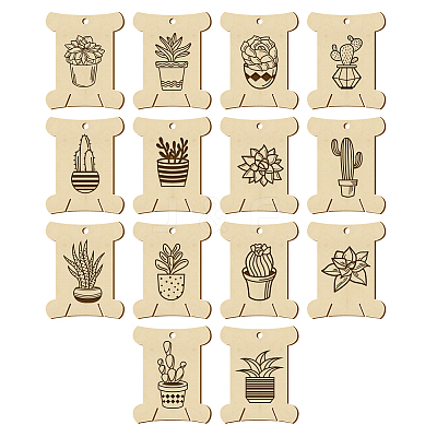 14Pcs 14 Style Plywood Thread Winding Boards WOOD-WH0060-03-1