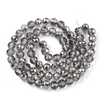 Electroplate Transparent Glass Beads Strands X-EGLA-N002-34C-C12-1