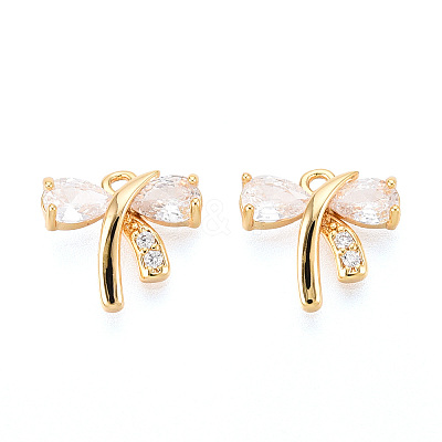 Brass Micro Pave Cubic Zirconia Charms KK-N263-79C-G-1