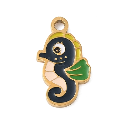 304 Stainless Steel Enamel Pendants STAS-K312-07C-G-1