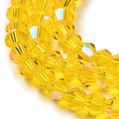 Transparent Electroplate Glass Beads Strands GLAA-F029-4mm-D22-1