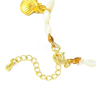 Natural White Shell Beads Bracelets BJEW-FS00013-1