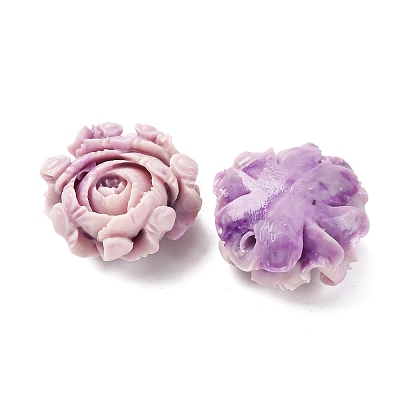 Synthetic Coral Dyed Carved Beads SHEL-D001-01C-1