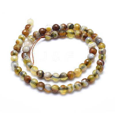 Natural Striped Agate/Banded Agate Beads G-J371-02-4mm-1