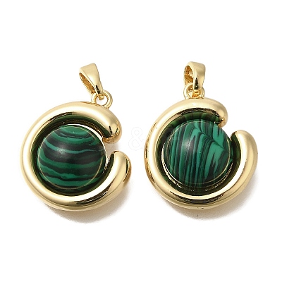 Synthetic Malachite Pendants KK-K388-01G-1