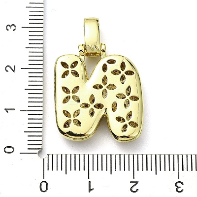 Brass Micro Pave Clear Cubic Zirconia Pendants KK-M279-01G-N-1
