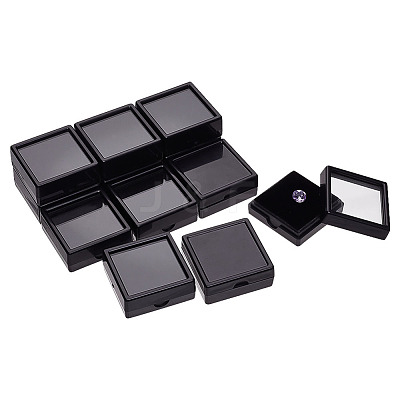 Square Plastic Loose Diamond Display Boxes CON-WH0092-61B-01-1