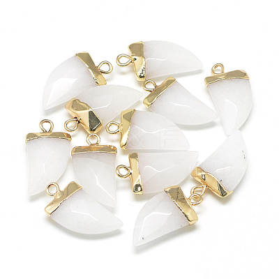 Natural White Jade Pointed Pendants G-Q966-12-1