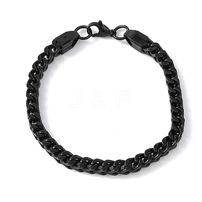 304 Stainless Steel Cuban Link
Chain Bracelets for Women Men BJEW-F527-07EB-1