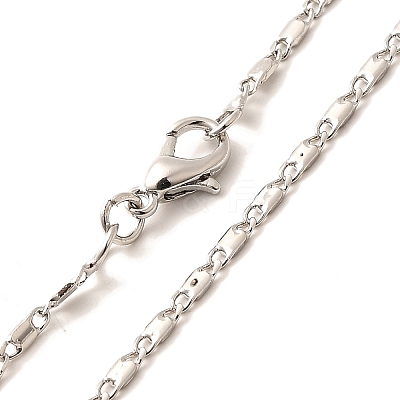 1.5mm Rack Plating Brass Oval Link Chain Necklaces for Women Men MAK-L044-25P-1
