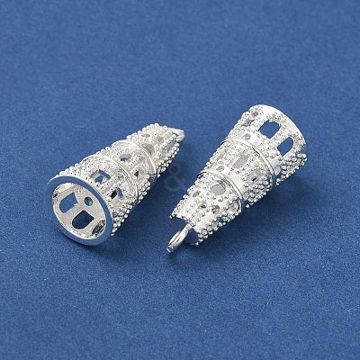 Rack Plating Cone Brass Pendants KK-F873-16S-1
