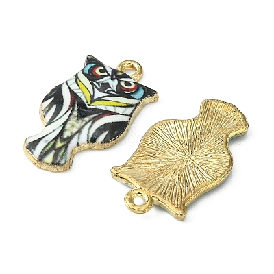 6Pcs 6 Colors Rack Plating Alloy Enamel Pendants ENAM-YW0003-13-1