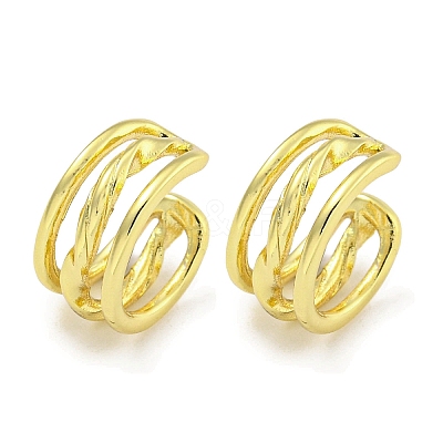 Brass Cuff Earrings for Women EJEW-C104-045G-1