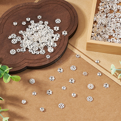 400Pcs 4 Styles Alloy Bead Caps FIND-TA0009-94S-1