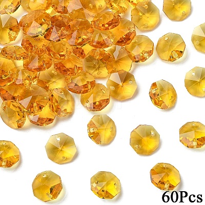 60Pcs Electroplate Glass Links Connectors EGLA-YW0005-60F-1
