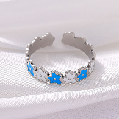 304 Stainless Steel Open Cuff Rings WG111A7-02-1