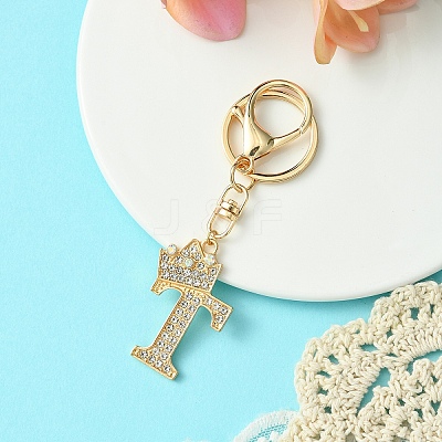 Golden Alloy Rhinestone Keychain KEYC-YW00105-20-1
