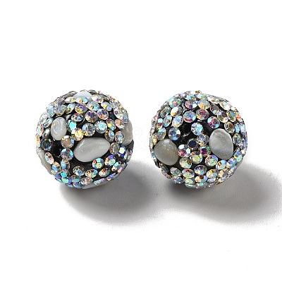 Polymer Clay Rhinestone Beads RGLA-D050-02B-1