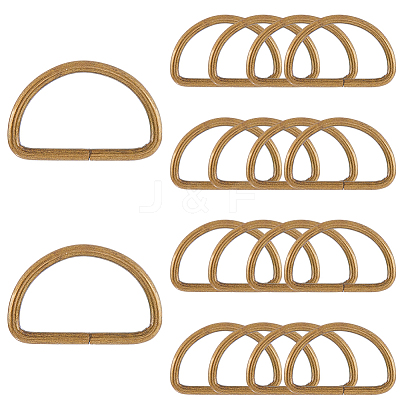 20Pcs Iron D Rings IFIN-SP0001-21B-AB-1