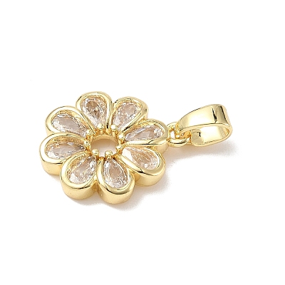 Brass Micro Pave Cubic Zirconia Pendants ZIRC-I356-16G-02-1