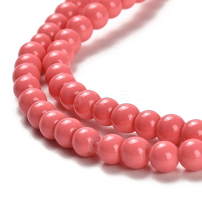 Painted Glass Bead Strands DGLA-S071-4mm-B34-1