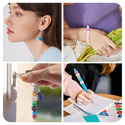 100Pcs UV Plating Opaque Acrylic European Beads PACR-TA0001-32C-1