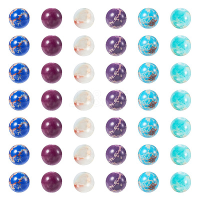 180Pcs 6 Styles Dyed Natural & Synthetic Imperial Jasper Beads Strands G-TA0002-41-1