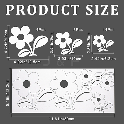 Flower Acrylic Mirror Wall Stickers DIY-WH0449-94-1
