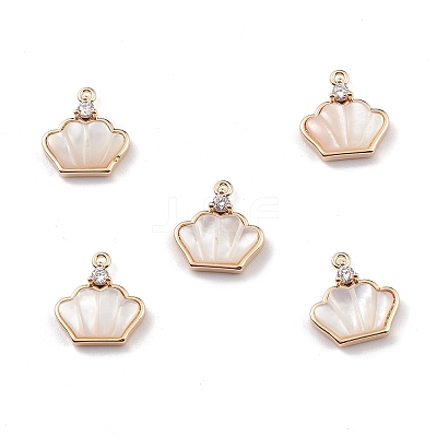 Natural Freshwater Shell Crown Charms BSHE-E028-08KCG-1
