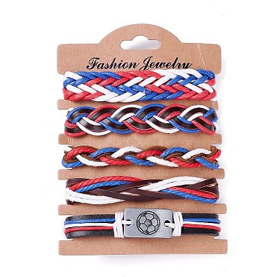 Leather Cord Bracelets Set for Men Women LS-BJEW-C005-02B-1