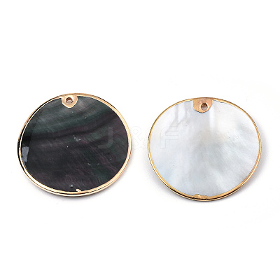 Natural Black Lip Shell Pendants SSHEL-N034-127A-01LG-1