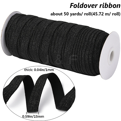 Gold and Silver Sparkle Elastic Side Nylon Ribbon NWIR-O010-01E-1