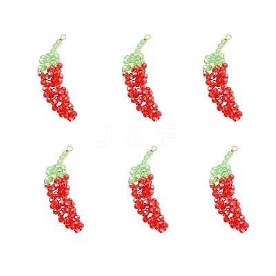 Glass Woven Big Pendants PALLOY-CJ00064-1