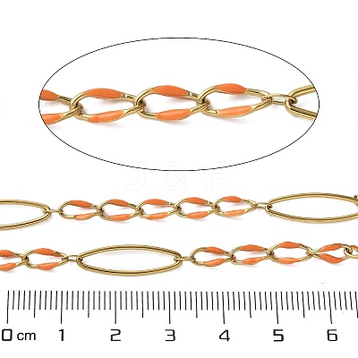 304 Stainless Steel Enamel Link Chains CHS-U003-01G-11-1