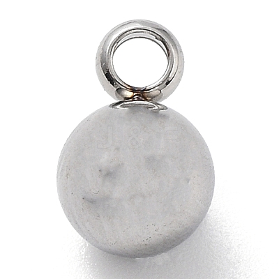 Non-Tarnish Round 304 Stainless Steel Charms with 201 Stainless Clasp STAS-N025-02-6mm-1