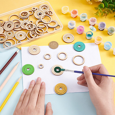 30 Sets Unfinished Wood Pieces Ring Set WOOD-PH0009-52-1