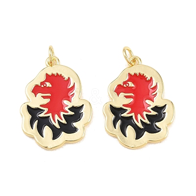 Brass Enamel Pendants KK-B167-10G-1