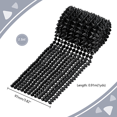 12-Row Resin Spike Stud Cone Flatback Punk Rock Trim Mesh Bead Craft FIND-GA0003-72A-1