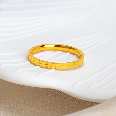 Heart Pattern 201 Stainless Steel Finger Rings FS-WG2B97B-02-1