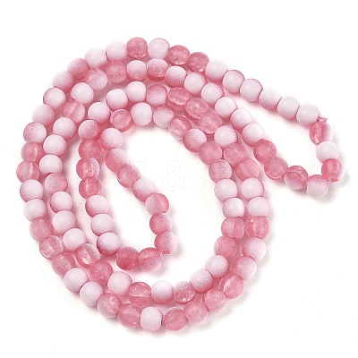 Frosted Crackle Glass Beads Strands GLAA-U001-6mm-M13-1