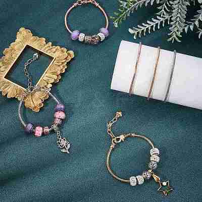 9Pcs 3 Style Brass European Style Bracelet Making MAK-SC0001-14-1
