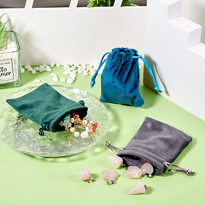 10Pcs Velvet Jewelry Drawstring Storage Pouches ABAG-TA0001-31A-1