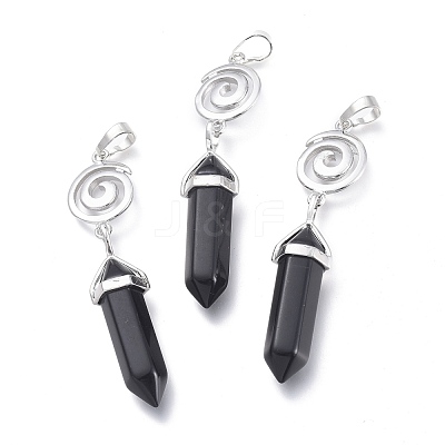 Natural Black Onyx Pointed Big Pendants G-D0021-01P-18-1