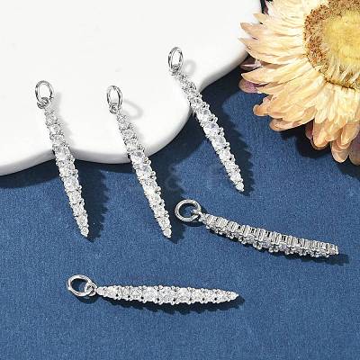 SHEGRACE Brass Micro Pave Cubic Zirconia Pendants XGRQ3D297-502P-1