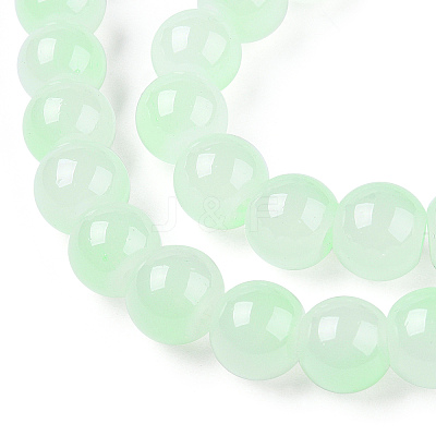 Baking Paint Imitation Jade Glass Round Bead Strands DGLA-N003-10mm-08-1-1
