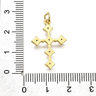 Brass Micro Pave Cubic Zirconia Pendants X-KK-Z100-34G-02-1